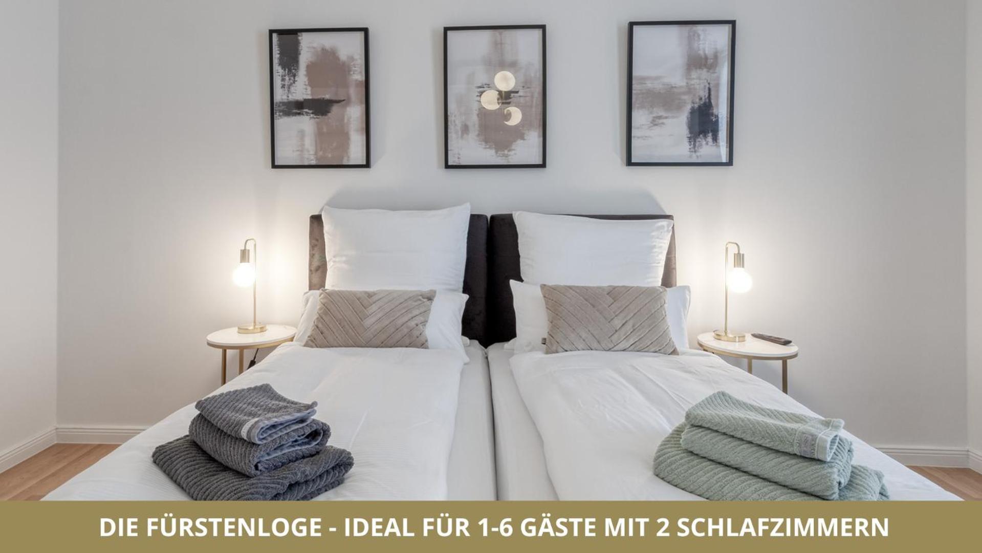 Neu Fewo Fuerstenloge 1-6 Pers Hinter Dem Markgraeflichen Opernhaus - 2 Schlafzimmer Mit Boxspringbetten 4 Einzel Oder 2 Doppelbetten, Balkon Und Einbaukueche, Barrierearm Bayreuth Exterior foto