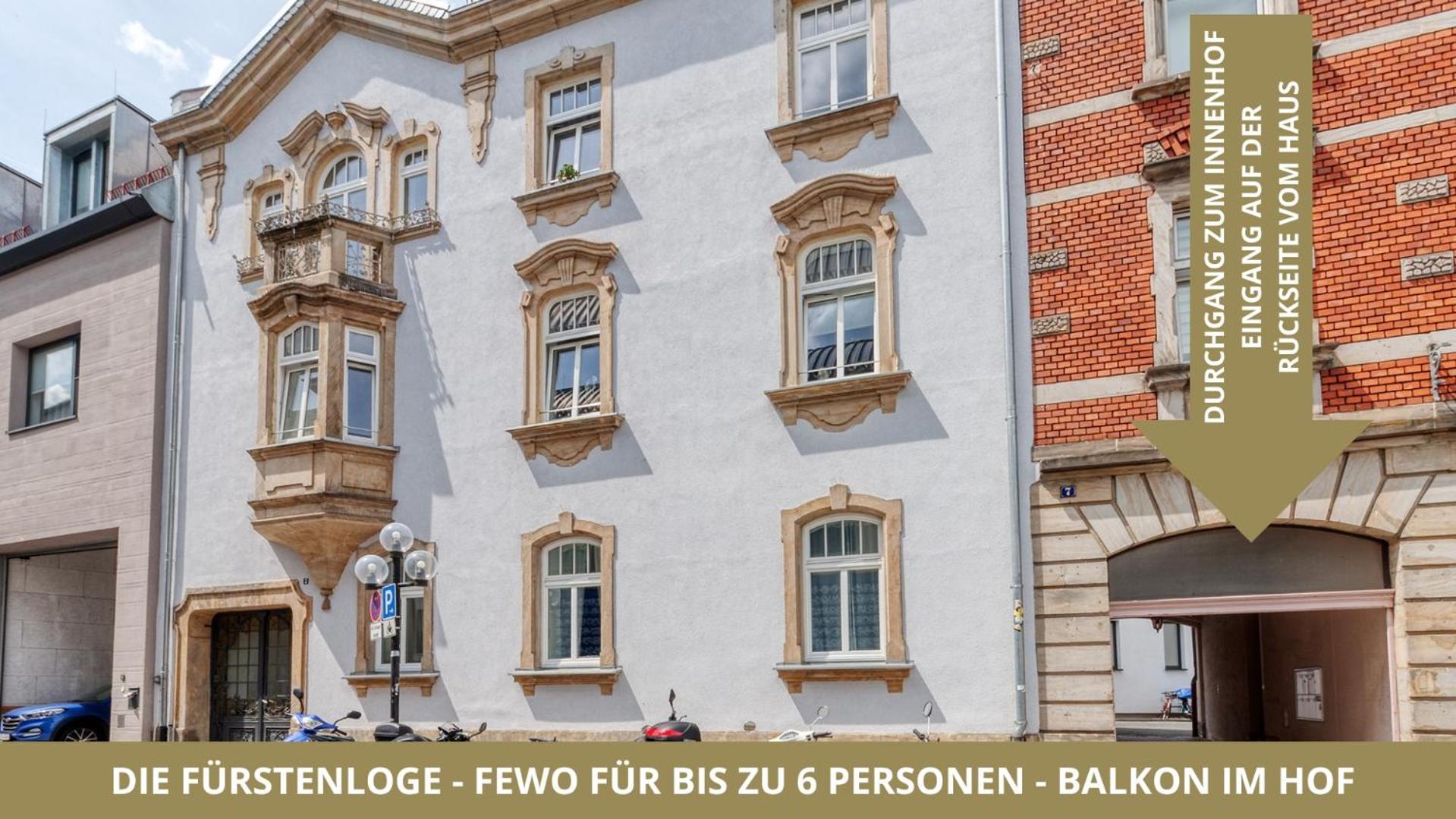Neu Fewo Fuerstenloge 1-6 Pers Hinter Dem Markgraeflichen Opernhaus - 2 Schlafzimmer Mit Boxspringbetten 4 Einzel Oder 2 Doppelbetten, Balkon Und Einbaukueche, Barrierearm Bayreuth Exterior foto