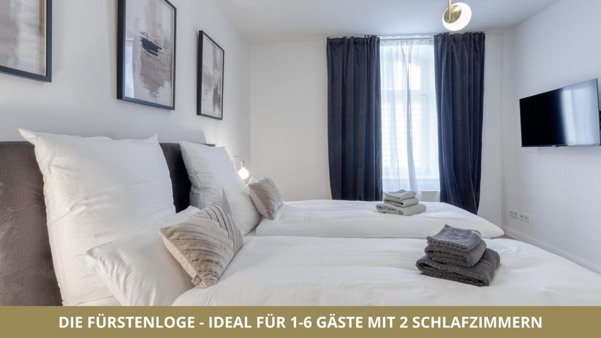 Neu Fewo Fuerstenloge 1-6 Pers Hinter Dem Markgraeflichen Opernhaus - 2 Schlafzimmer Mit Boxspringbetten 4 Einzel Oder 2 Doppelbetten, Balkon Und Einbaukueche, Barrierearm Bayreuth Exterior foto